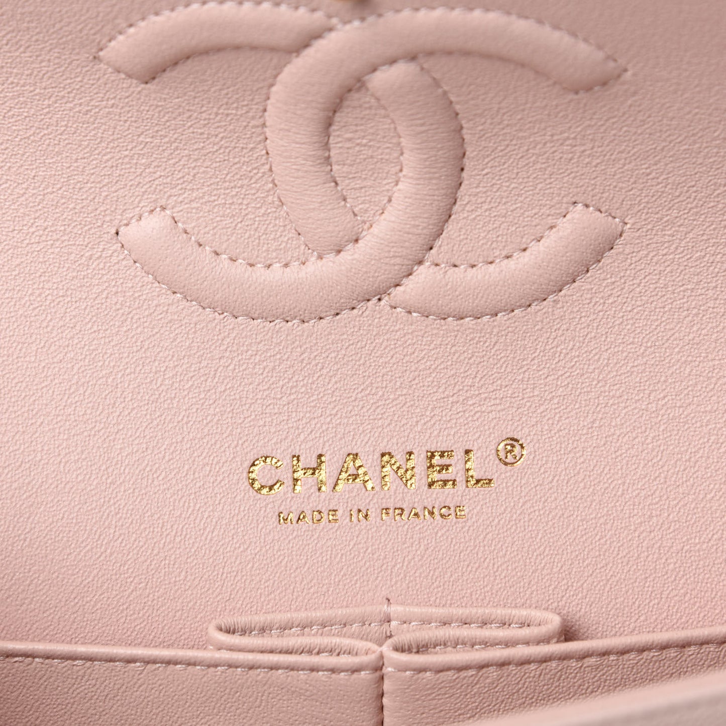 Caviar Quilted Medium Double Flap Light Pink