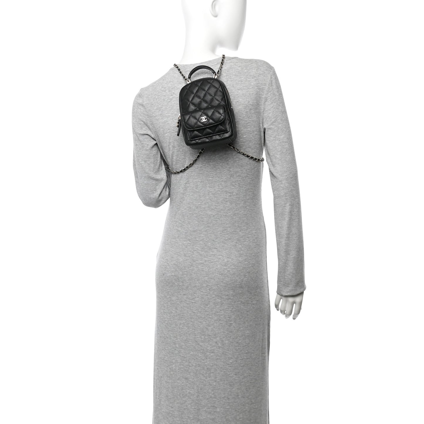 Caviar Quilted CC Mini Classic Backpack Black