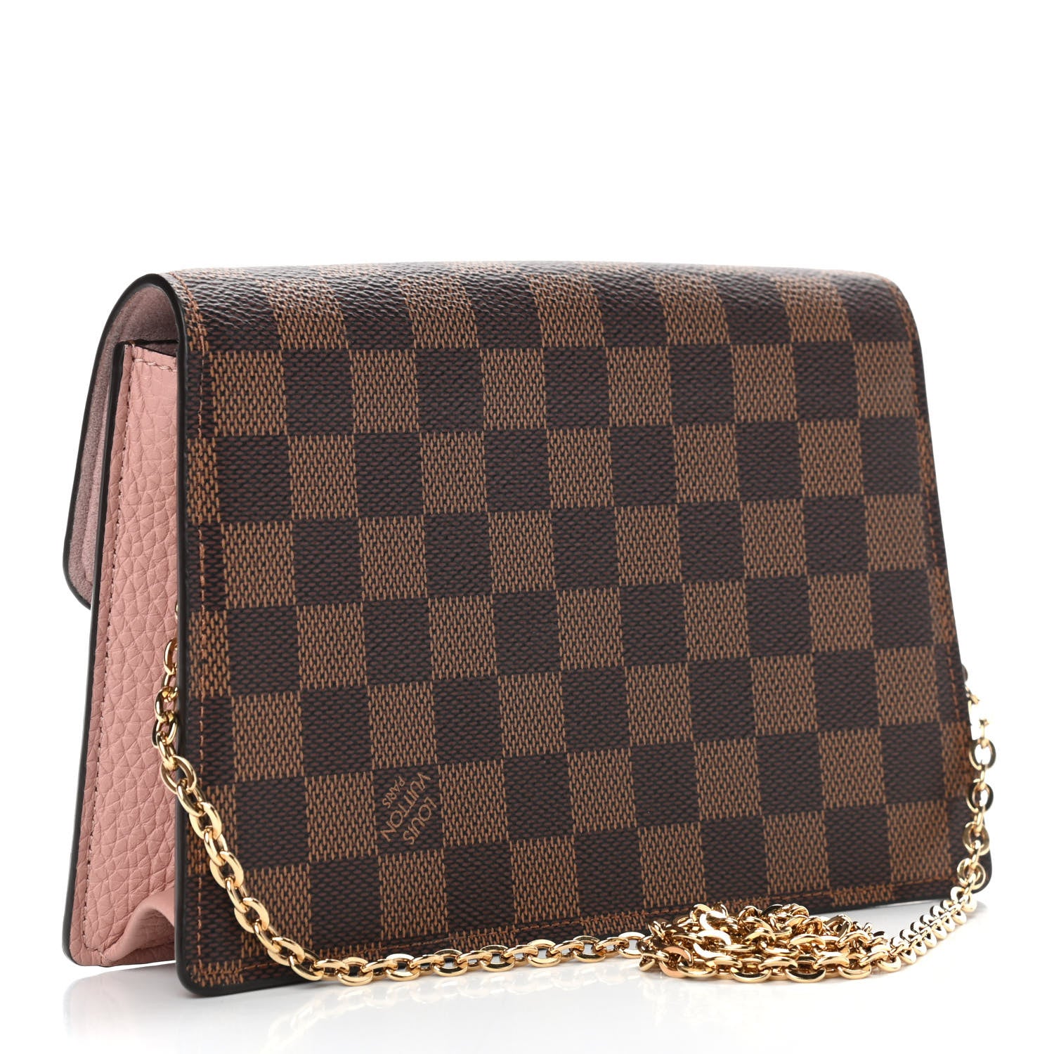 Louis Vuitton Damier Ebene Croisette Chain Wallet Magnolia 3 of 10