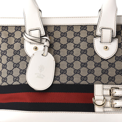 Gucci Monogram Web Medium Heritage Tote White 11 of 14