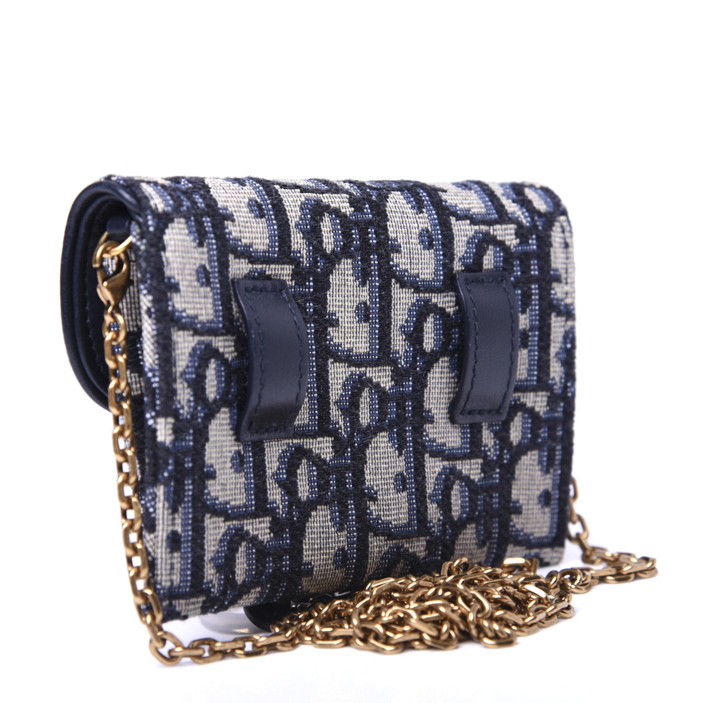 Oblique Nano Saddle Chain Pouch Blue