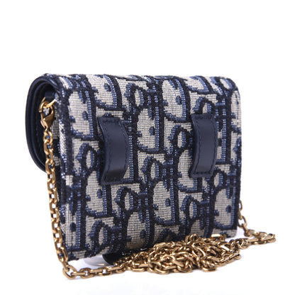 Christian Dior Oblique Nano Saddle Chain Pouch Blue 3 of 10