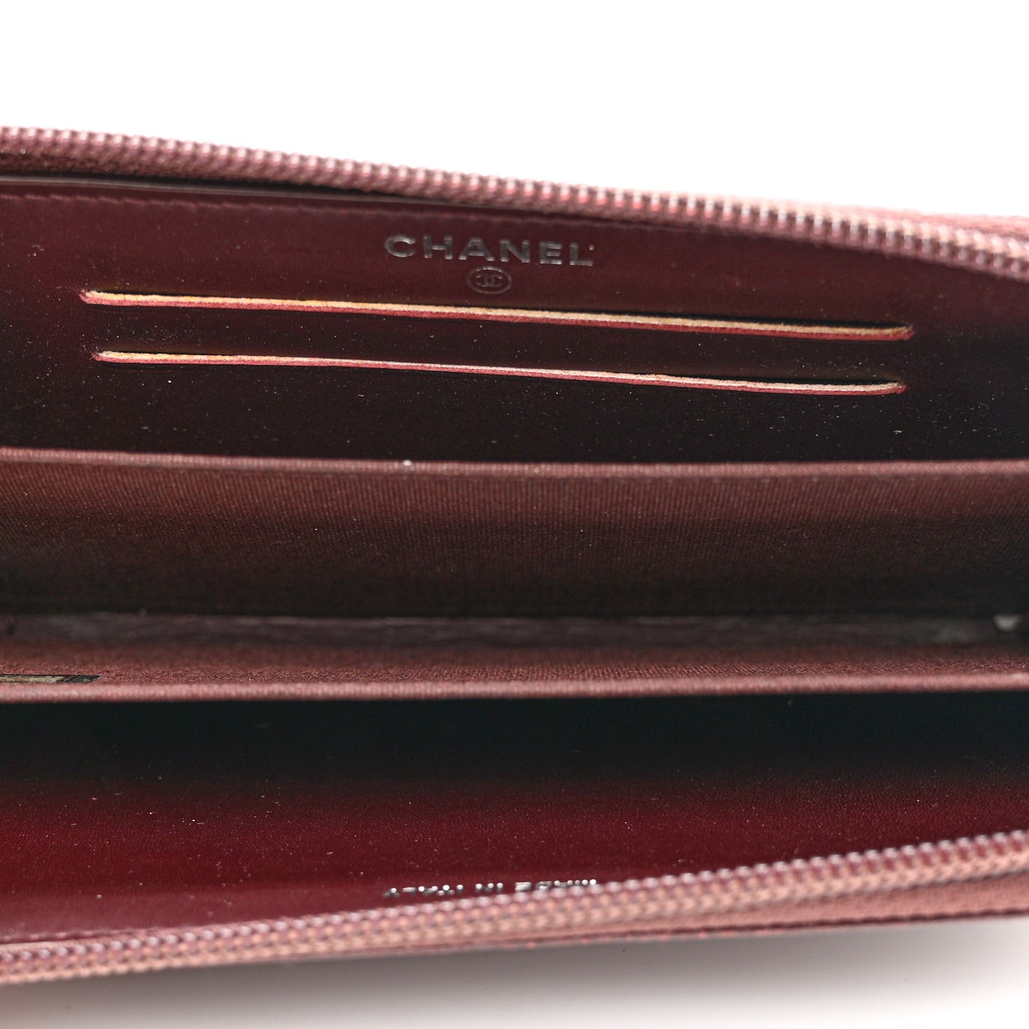 Caviar Small Timeless Zip Around Wallet Burgundy