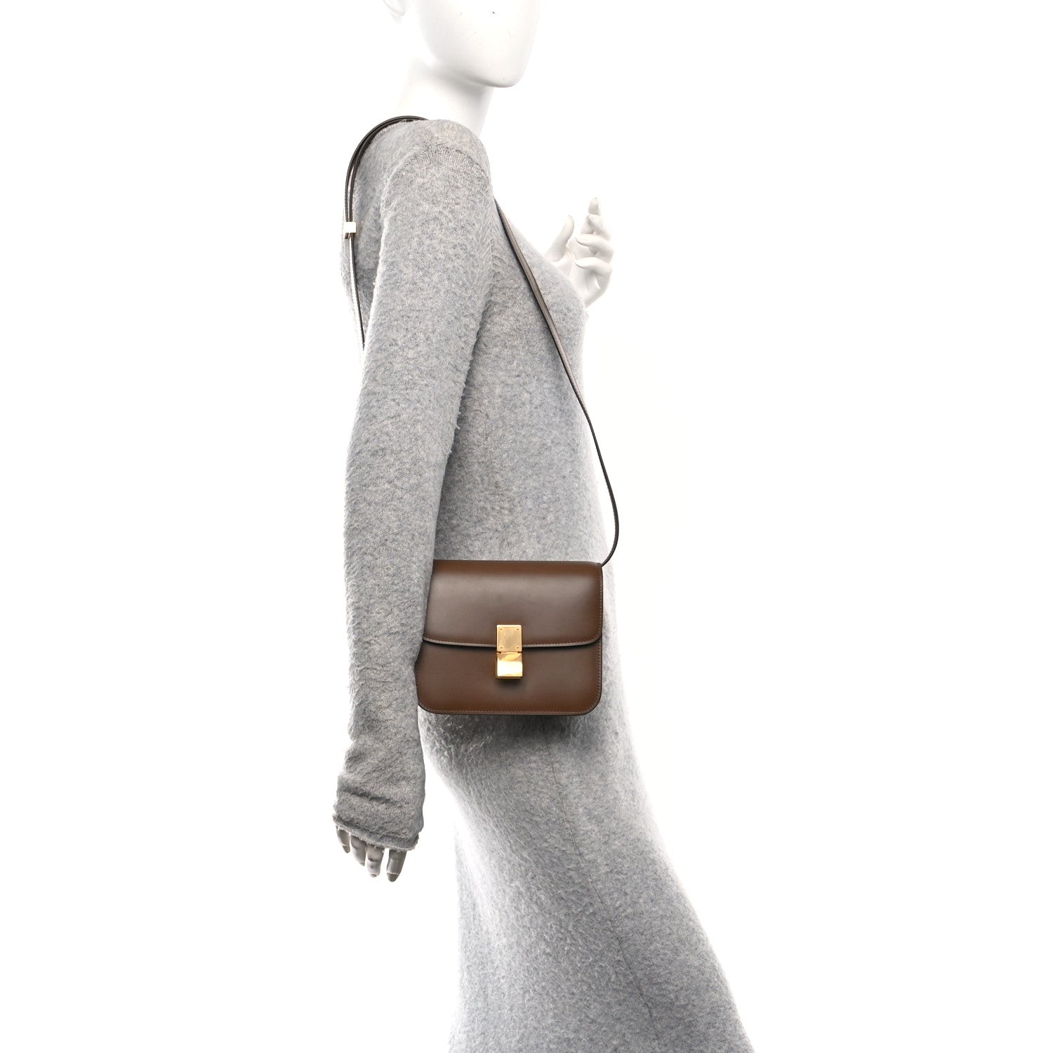 Celine Box Calfskin Teen Classic Box Flap Bag Camel 2 of 10