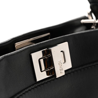 Fendi Nappa Lace Up Mini Peekaboo Iconic Satchel Black 14 of 14