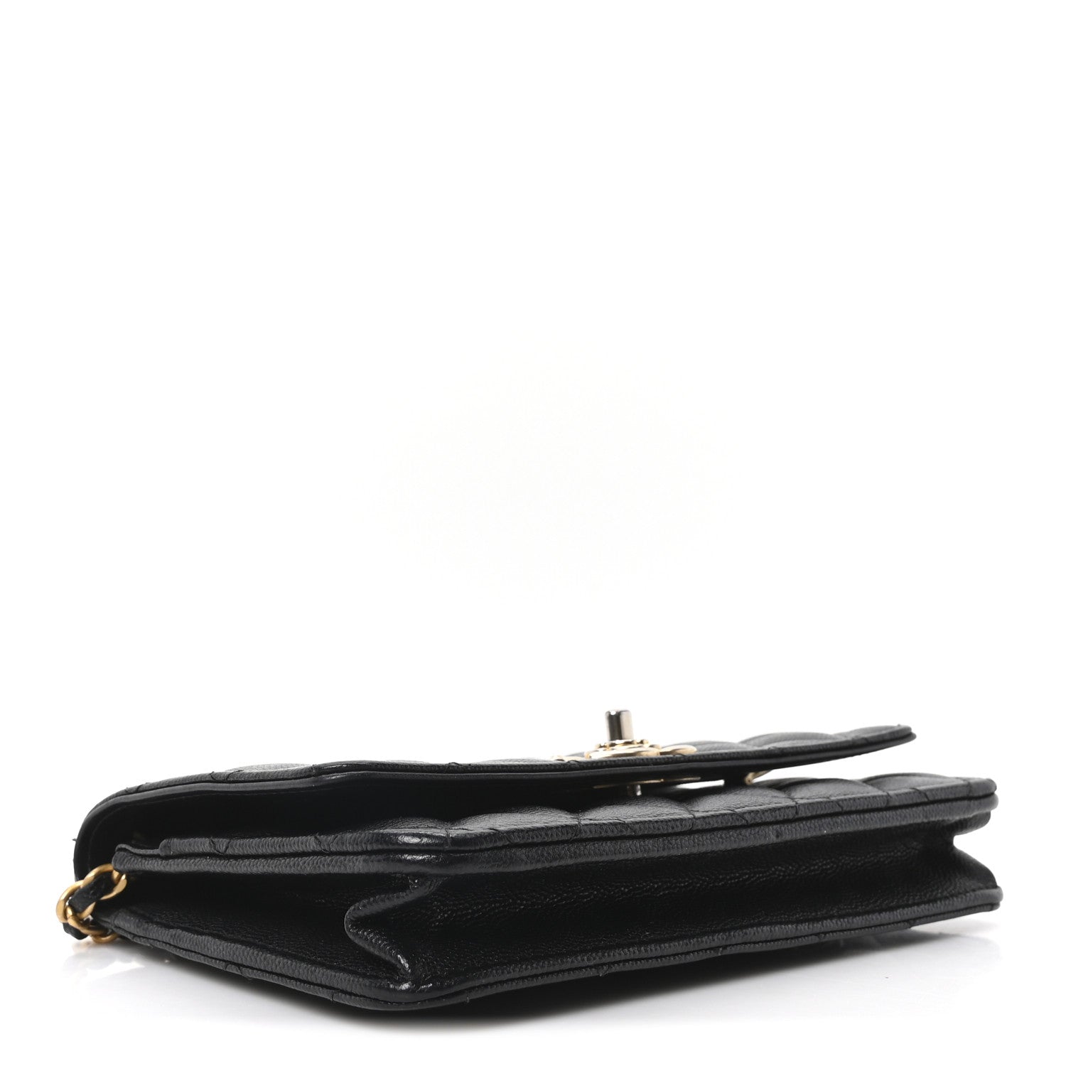 Chanel Caviar Quilted Camellia Wallet On Chain WOC Black 4 of 12