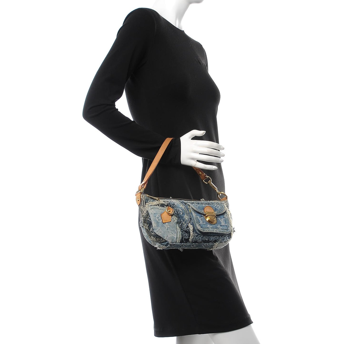 Denim Patchwork Pouchy Blue