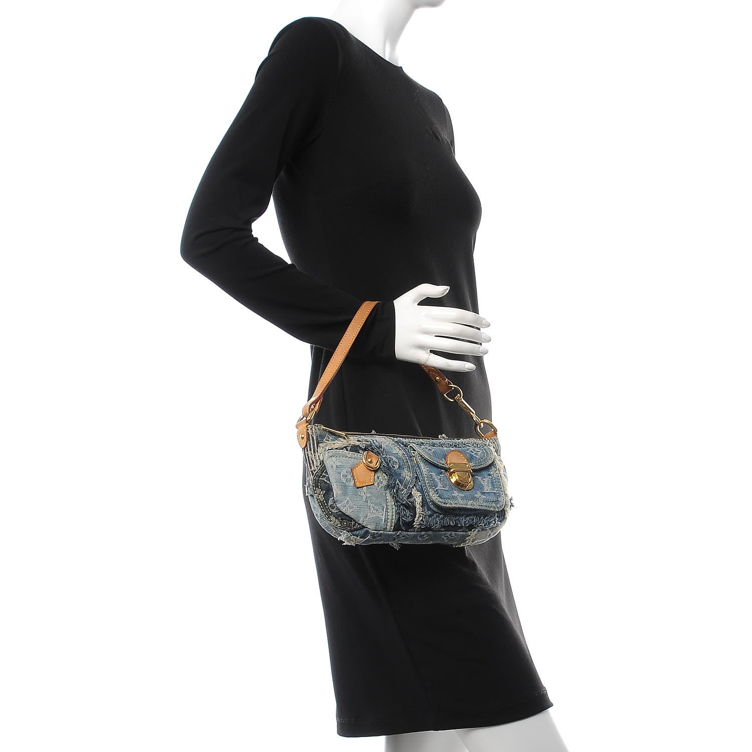 Louis Vuitton Denim Patchwork Pouchy Blue 2 of 7
