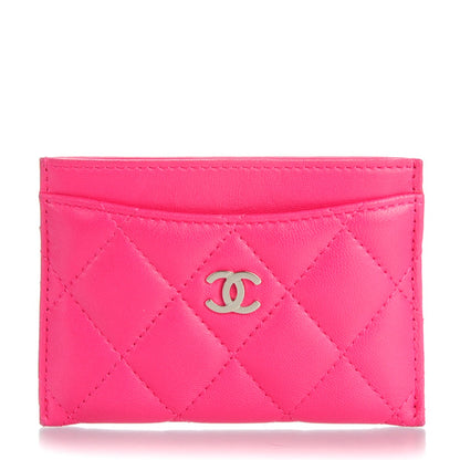 Chanel Lambskin Quilted Card Holder Fuchsia 1 of 8