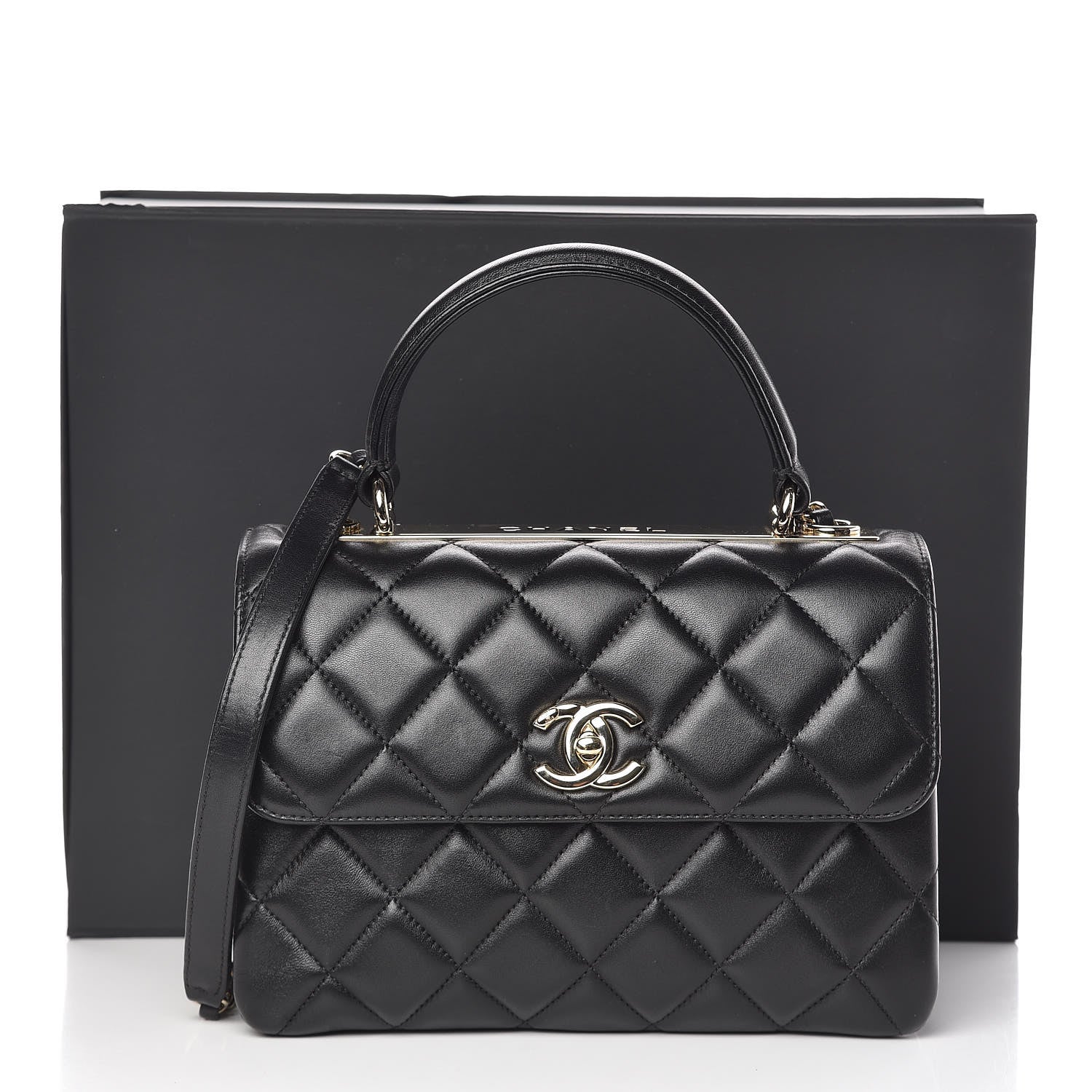 Chanel Lambskin Quilted Small Trendy CC Dual Handle Flap Bag Black 13 of 13
