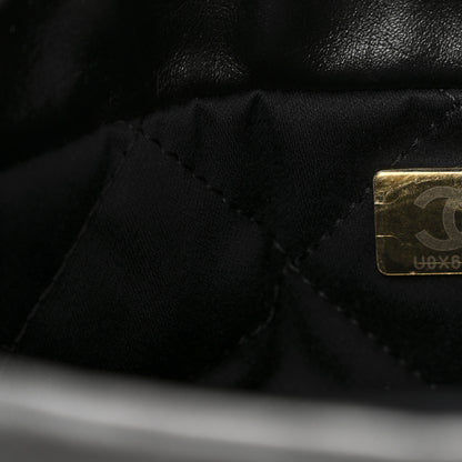 Chanel Shiny Calfskin Striped Mini Chanel 22 Black White 7 of 10