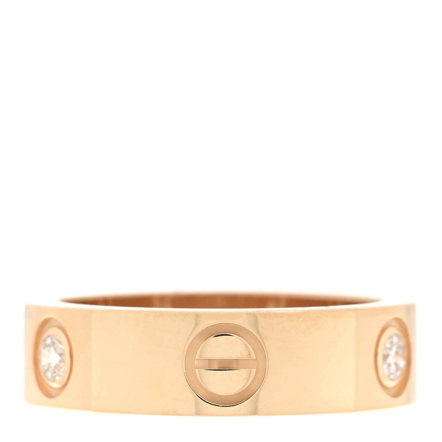 18K Yellow Gold 3 Diamond 5.5mm LOVE Ring 53 6.25