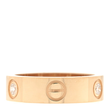 Cartier 18K Yellow Gold 3 Diamond 5.5mm LOVE Ring 53 6.25 3 of 5