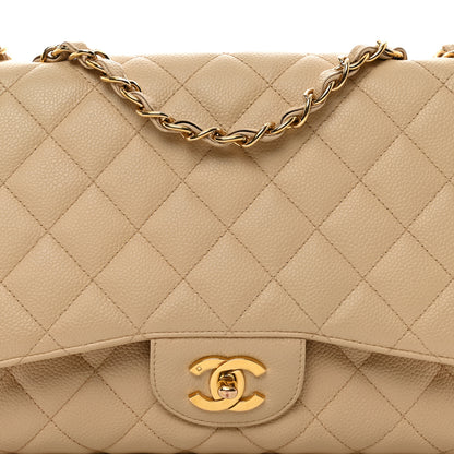 Chanel Caviar Quilted Jumbo Single Flap Beige 5 of 13