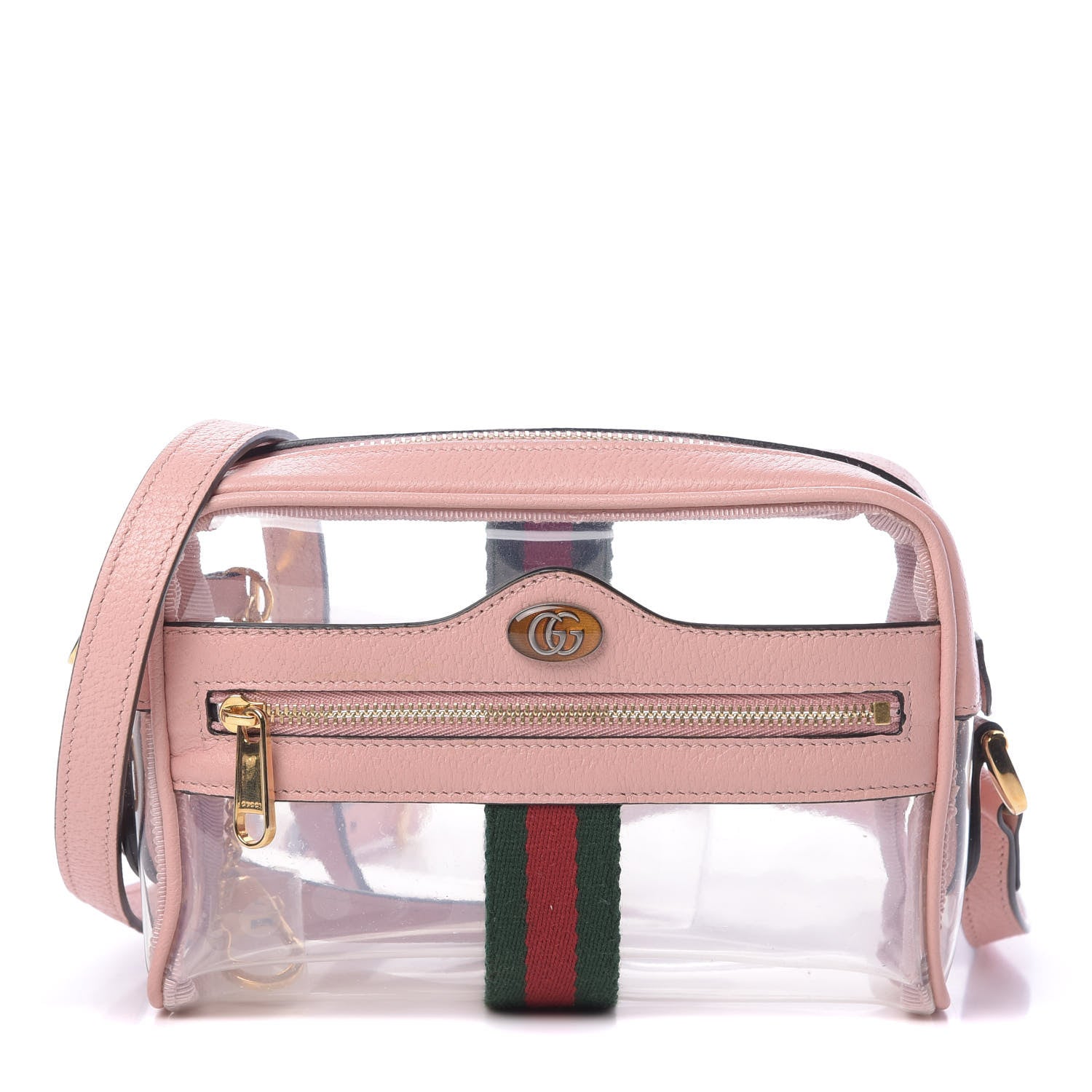 Gucci Vinyl Web Mini Ophidia Transparent Shoulder Bag Perfect Pink 1 of 11