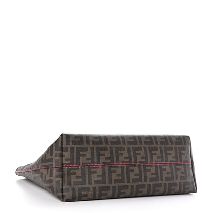Fendi Zucca Spalmati Vitello Elite Small Roll Tote Tobacco Ciclamino 4 of 10