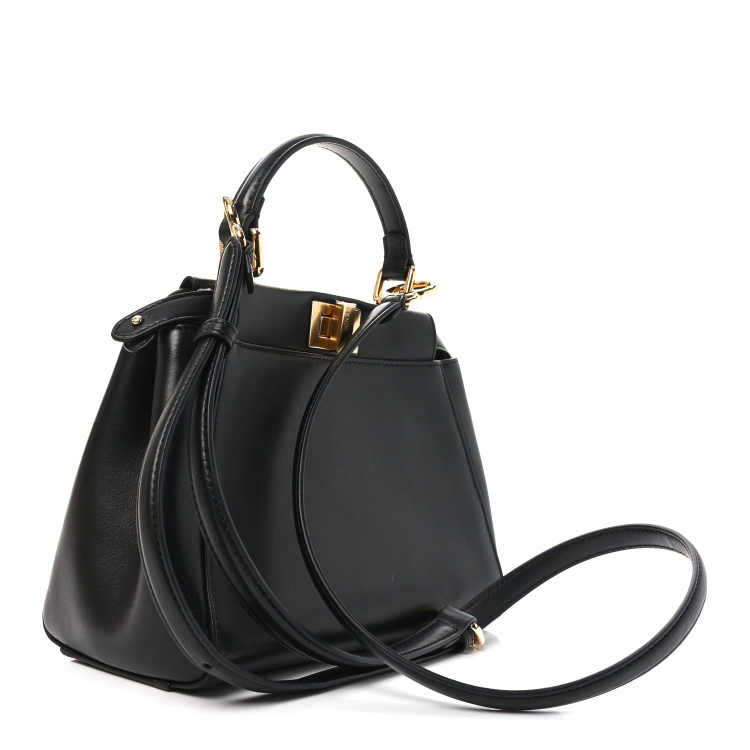 Fendi Nappa Mini Peekaboo Iconic Satchel Black 3 of 11