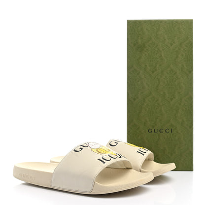 Gucci X BNF Nappa Pantoufle Bananya Womens Pool Slide Sandals 39 Mystic White 8 of 8