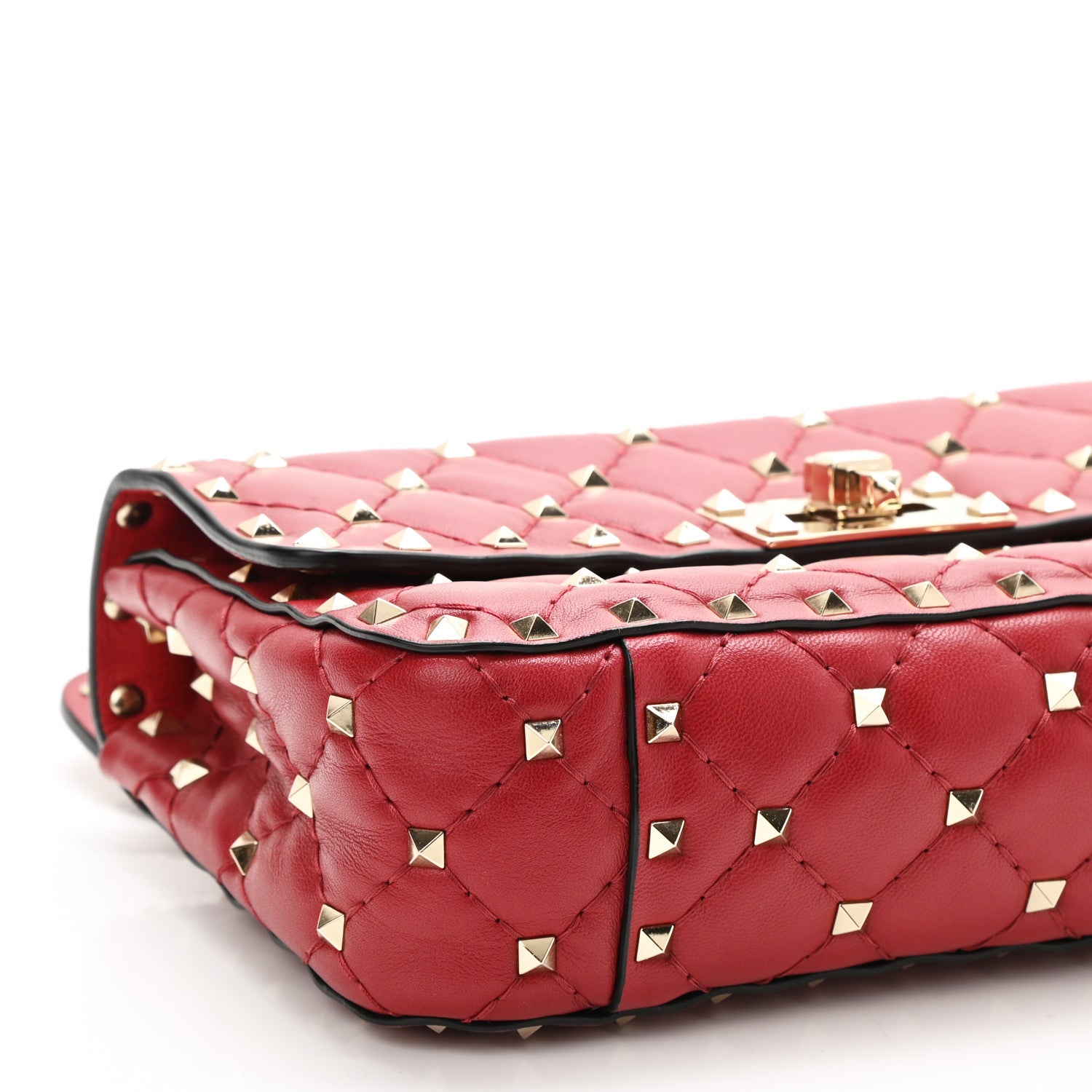 Valentino Garavani Nappa Small Rockstud Spike Shoulder Bag Rosso Valentino 8 of 9
