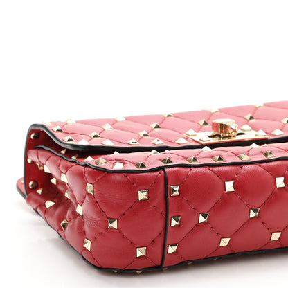 Valentino Garavani Nappa Small Rockstud Spike Shoulder Bag Rosso Valentino 8 of 9