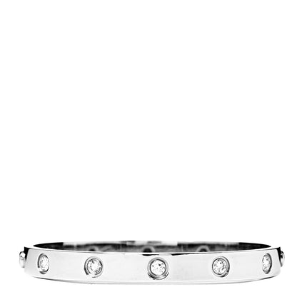 Cartier 18K White Gold 10 Diamond LOVE Bracelet 16 1 of 6