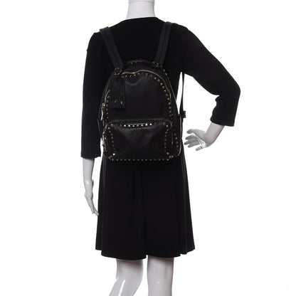 Valentino Garavani Grained Calfskin Medium Rockstud Backpack Black 2 of 9