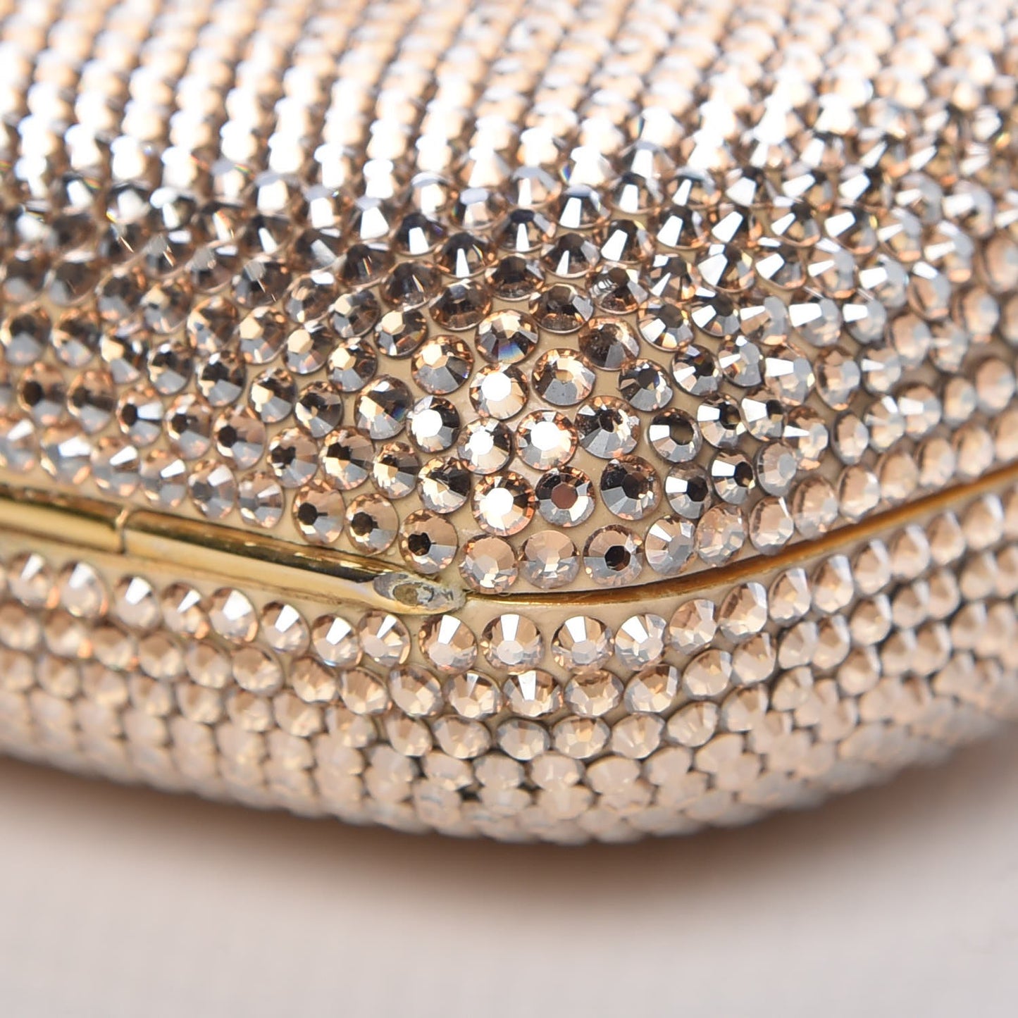 Swarovski Crystal Minaudière Clutch Gold