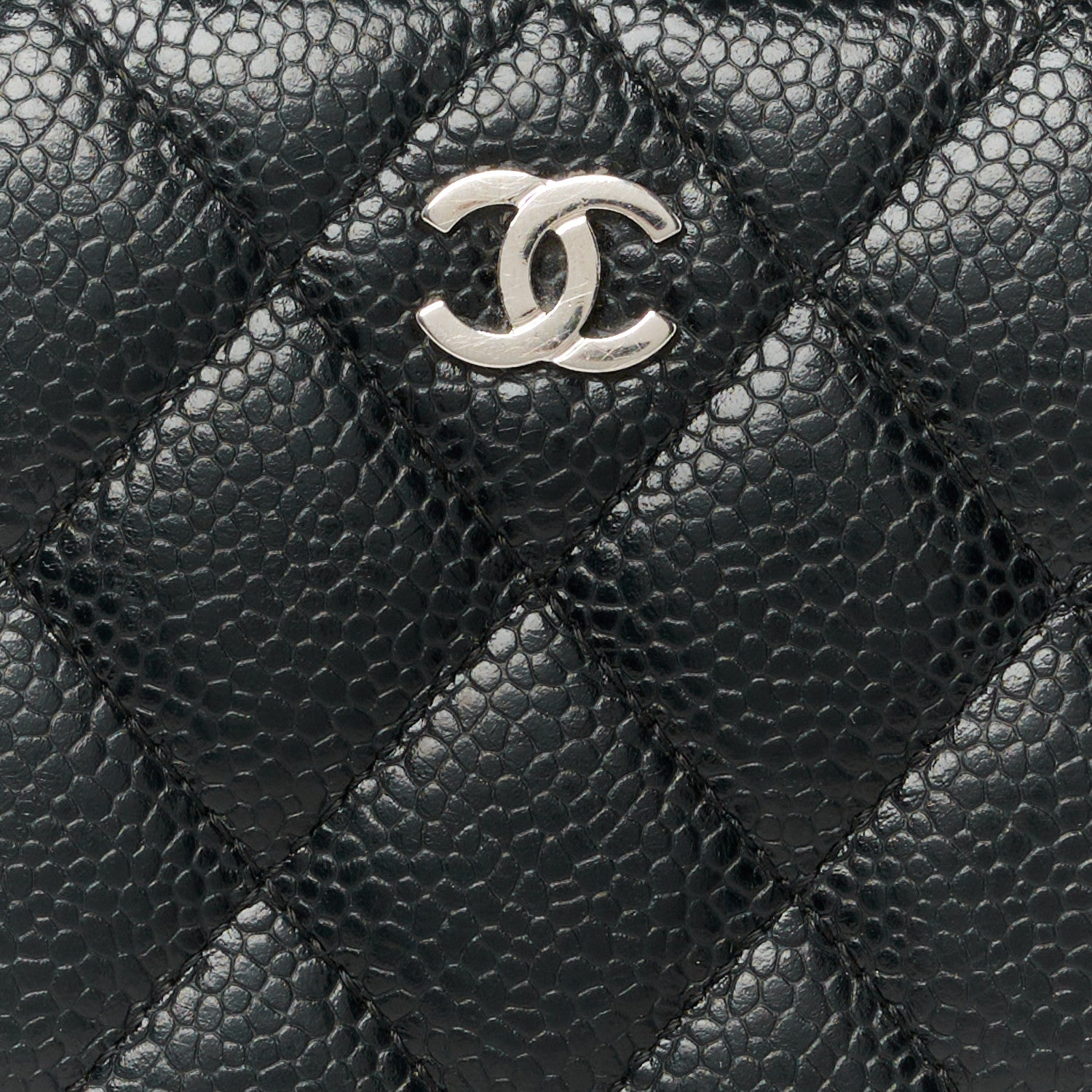 Chanel Caviar Quilted Large Gusset Zip Around Wallet Black 9 of 10