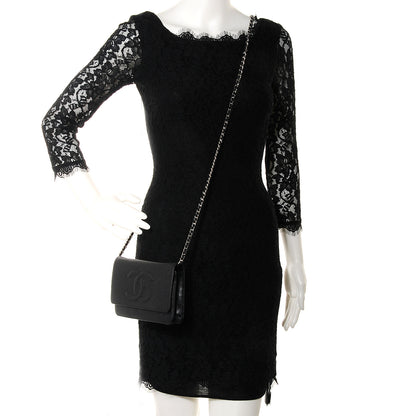 Chanel Caviar Timeless CC Wallet on Chain WOC Black 2 of 8