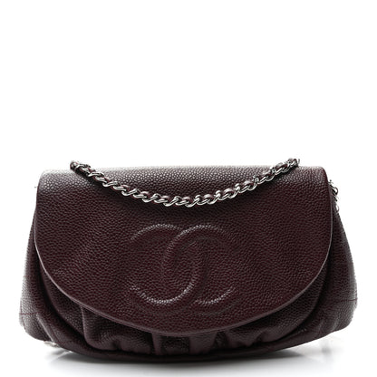 Chanel Caviar Half Moon Wallet On Chain WOC Bordeaux 1 of 12