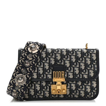 Christian Dior Oblique DiorAddict Flap Bag Navy Blue 1 of 8