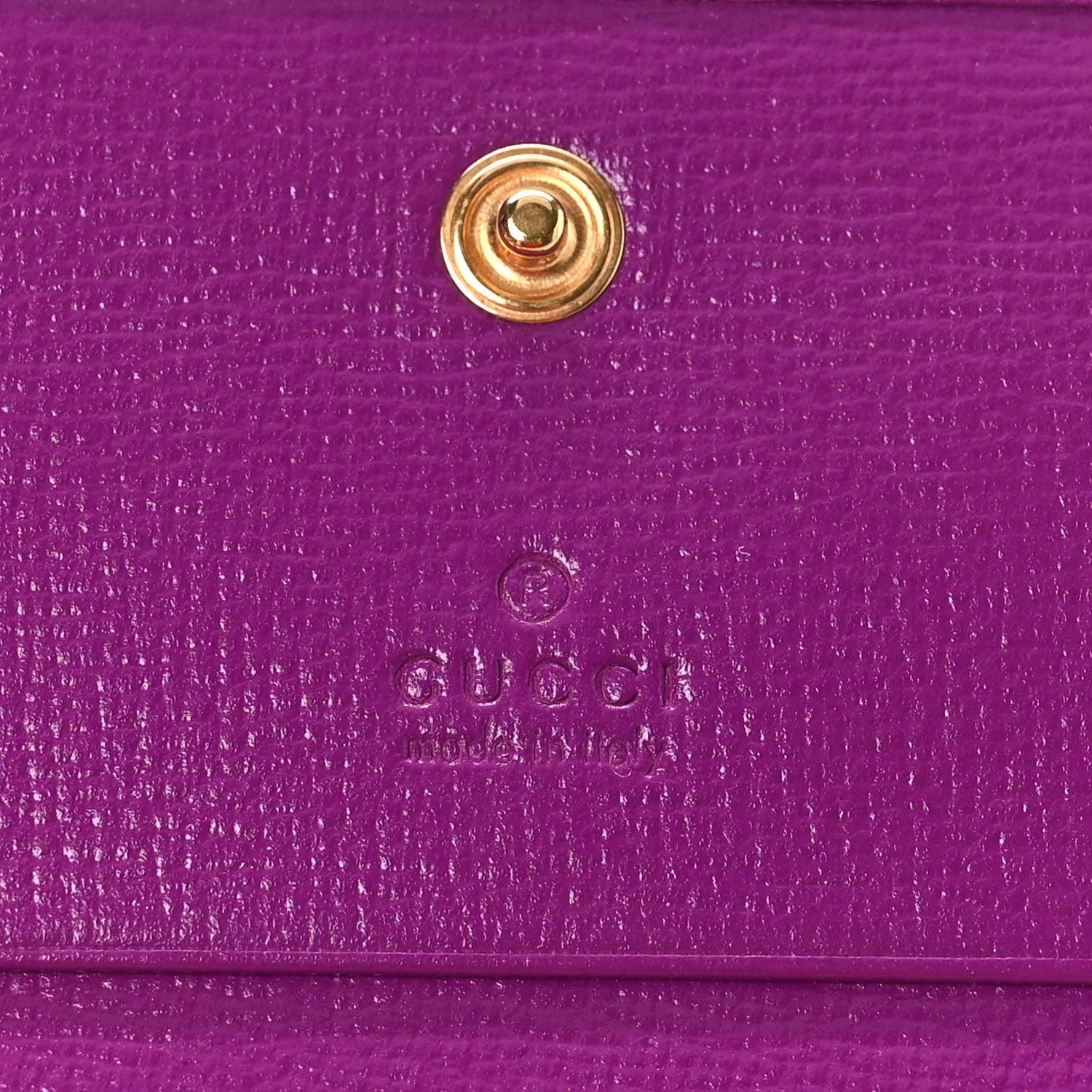 Gucci Azalea Calfskin Enamel Monochrome Horsebit 1955 Card Case Wallet Spicy Cyclamin 6 of 8