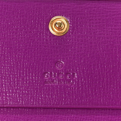 Gucci Azalea Calfskin Enamel Monochrome Horsebit 1955 Card Case Wallet Spicy Cyclamin 6 of 8