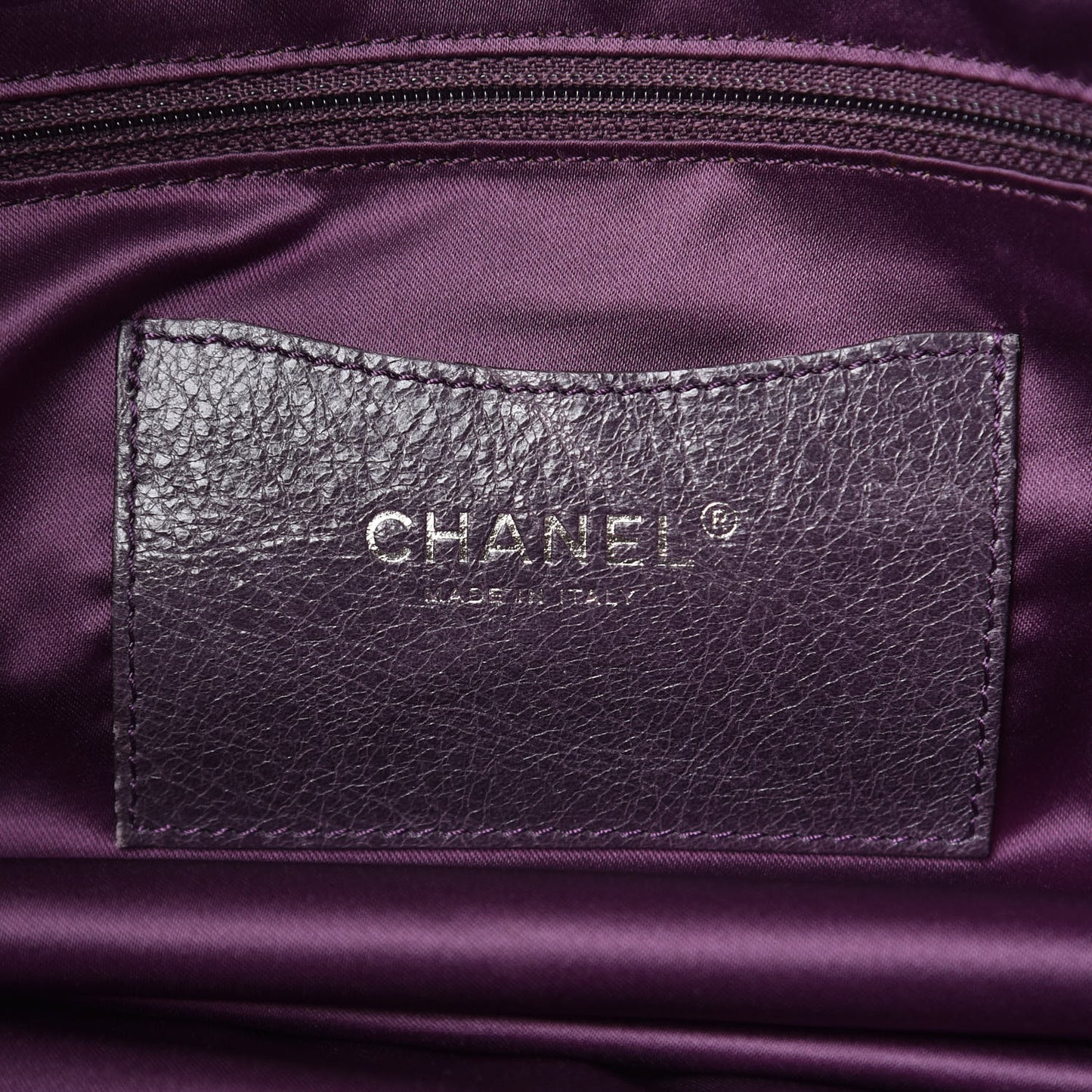 Glazed Calfskin Large On The Road Tote Purple