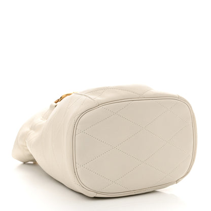 Saint Laurent Lambskin Quilted Le Maillon Bucket Bag Crema Soft 4 of 11