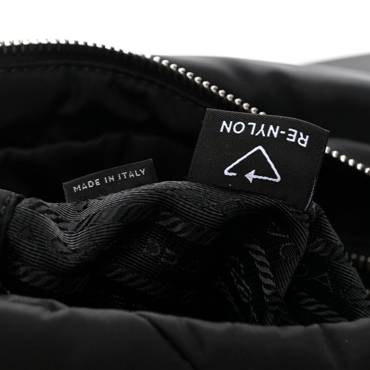 Re-Nylon Quilted Padded Flap Shoulder Bag Black