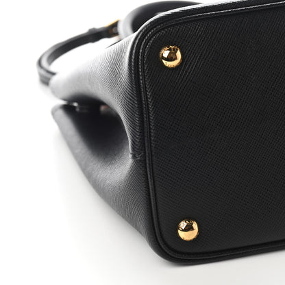 Prada Saffiano Cuir Medium Double Bag Black Mughetto 5 of 9