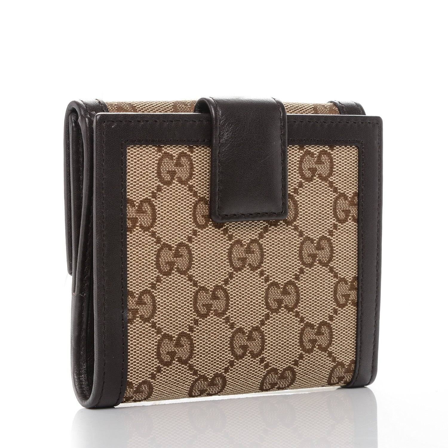 Gucci Monogram Margaux Calfskin Sukey French Flap Wallet Beige Ebony Cocoa 3 of 6