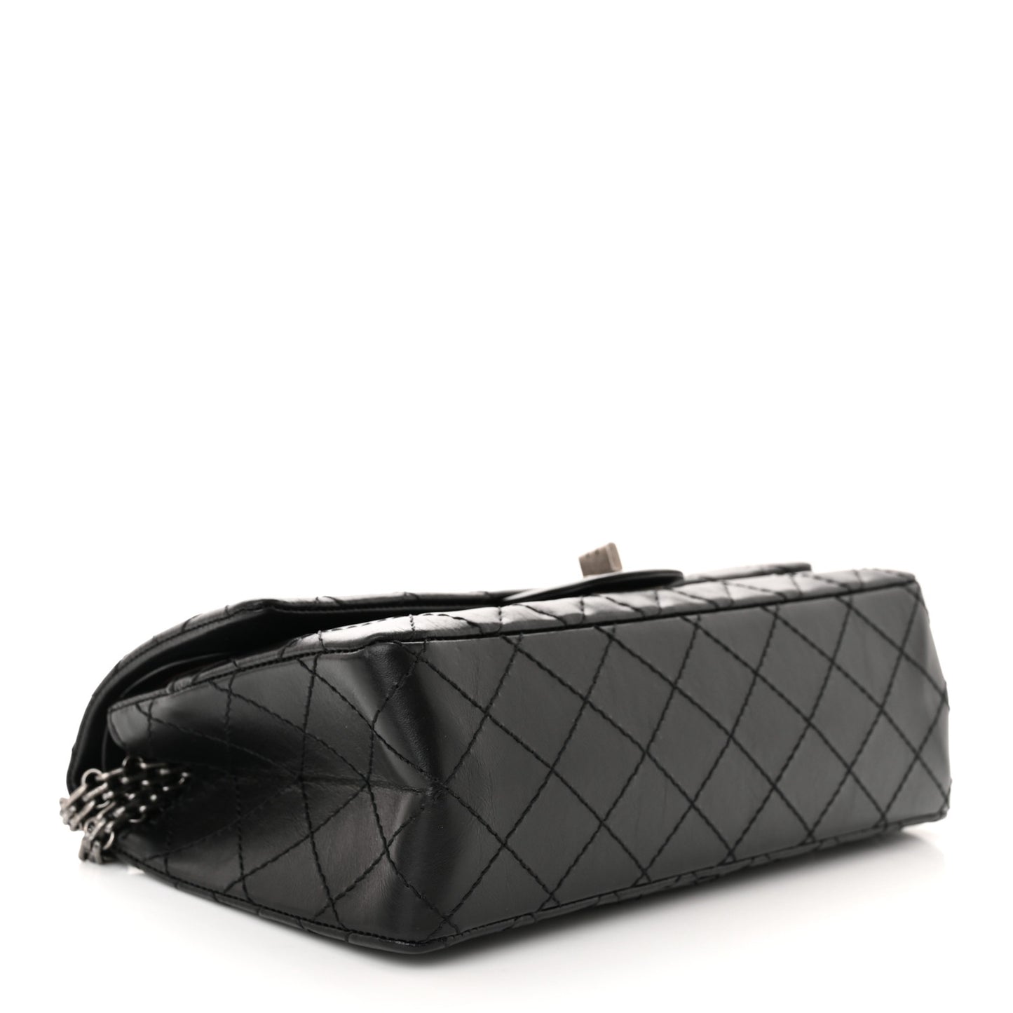 Aged Calfskin Quilted 2.55 Reissue 225 Flap Black