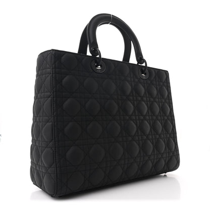 Christian Dior Ultra Matte Calfskin Cannage Large Lady Dior Black 3 of 10