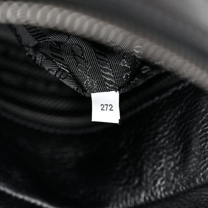 Prada Antiqued Calfskin Triangle Medium Bonnie Shoulder Bag Black 7 of 10