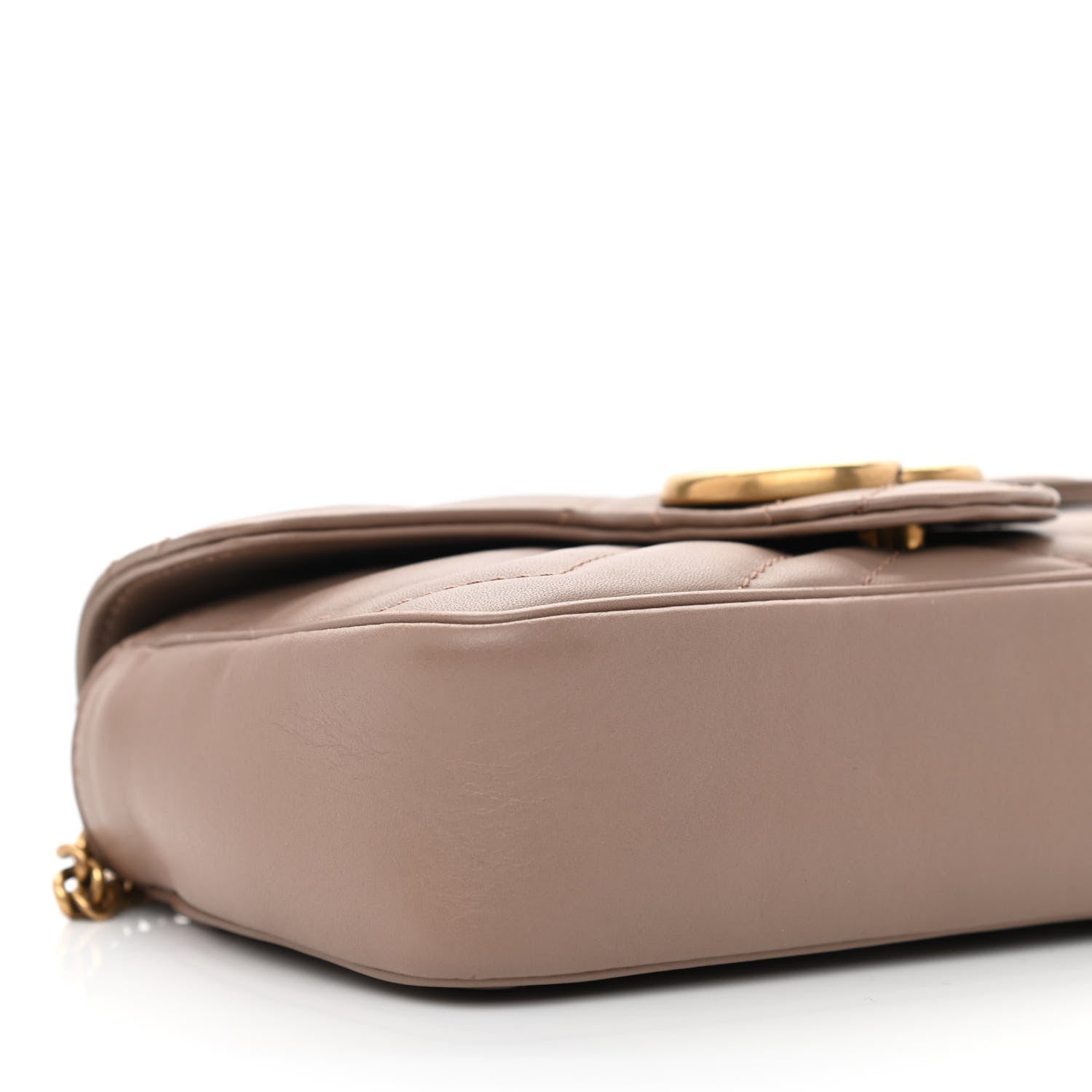 Gucci Calfskin Matelasse Super Mini GG Marmont Shoulder Bag Porcelain Rose 9 of 10