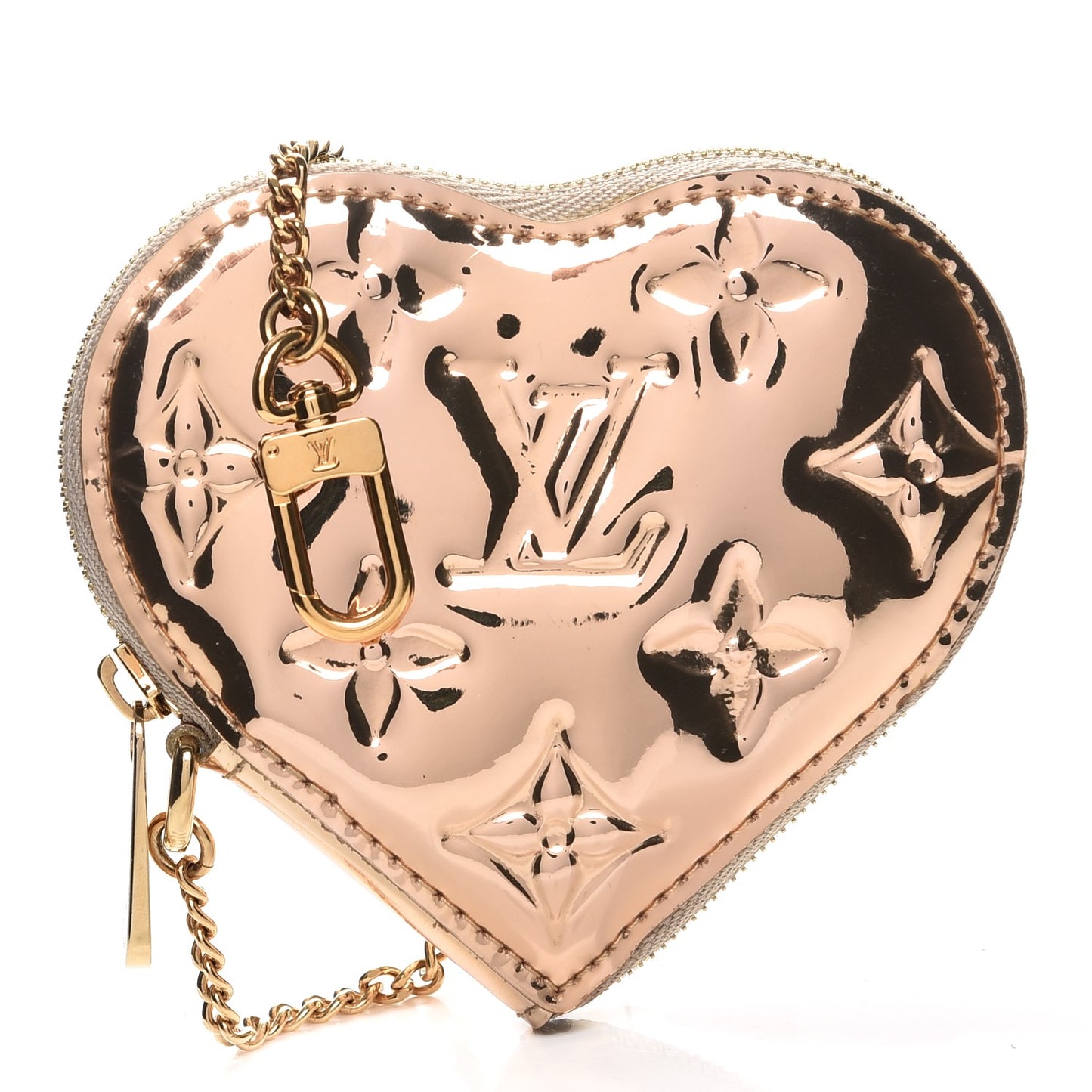 Monogram Miroir Heart Coin Purse Gold