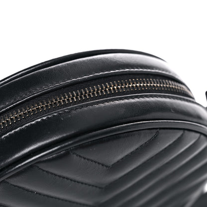 Saint Laurent Calfskin Matelasse Chevron Round Vinyle Camera Bag Black 10 of 17