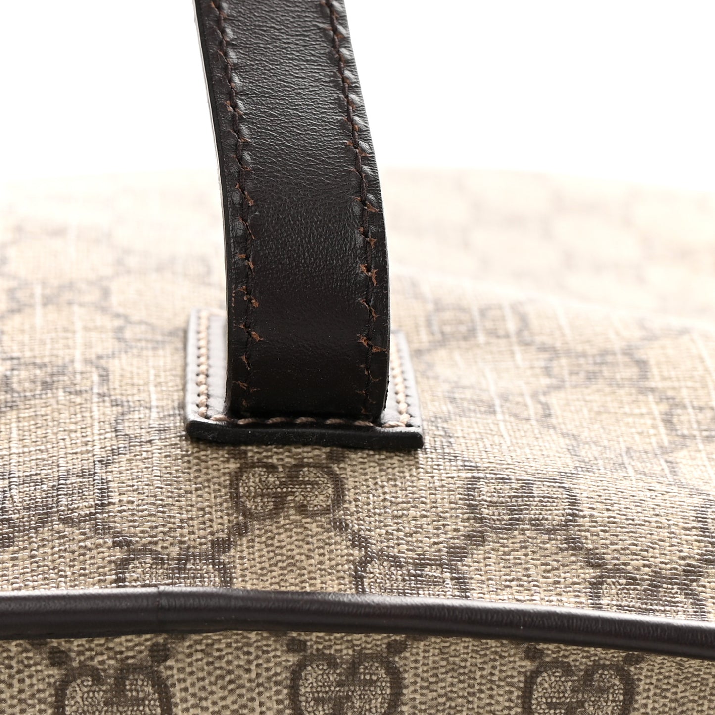 GG Supreme Monogram Large Zippered Shopping Tote Brown