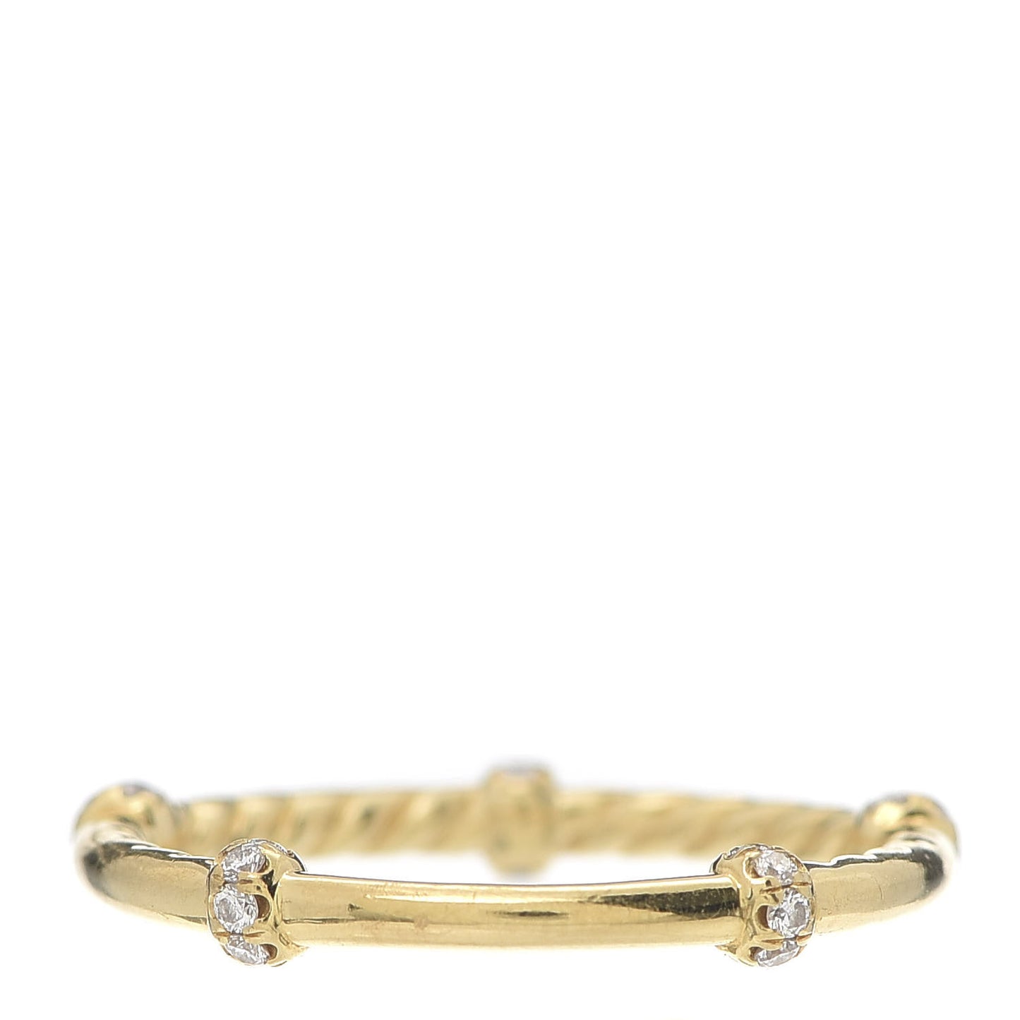18K Yellow Gold Diamond 1.7mm Astor Single Row Ring 50 5.5