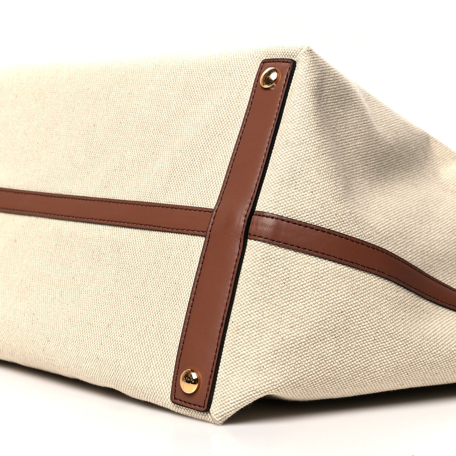 Burberry Cotton Canvas Calfskin Large Soft Belted Tote Bag Natural 12 of 12