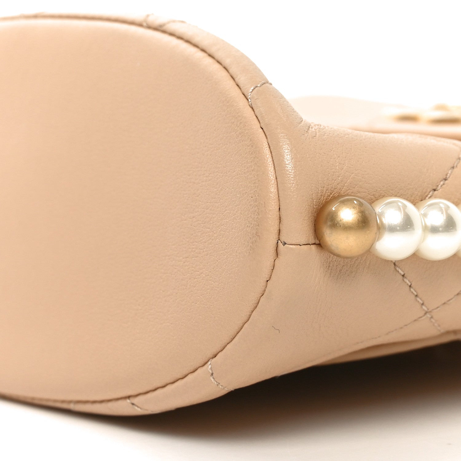 Chanel Calfskin Quilted Pearl Small Hobo Bag Beige 10 of 10