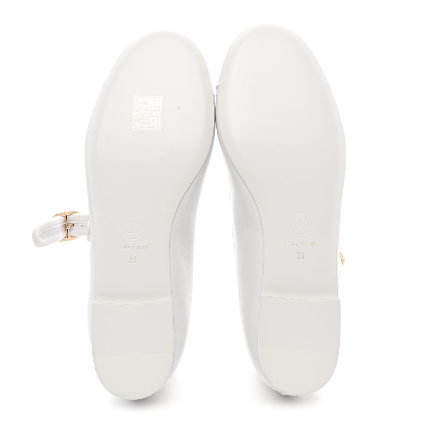 Lambskin Mary Jane Flats 38 White