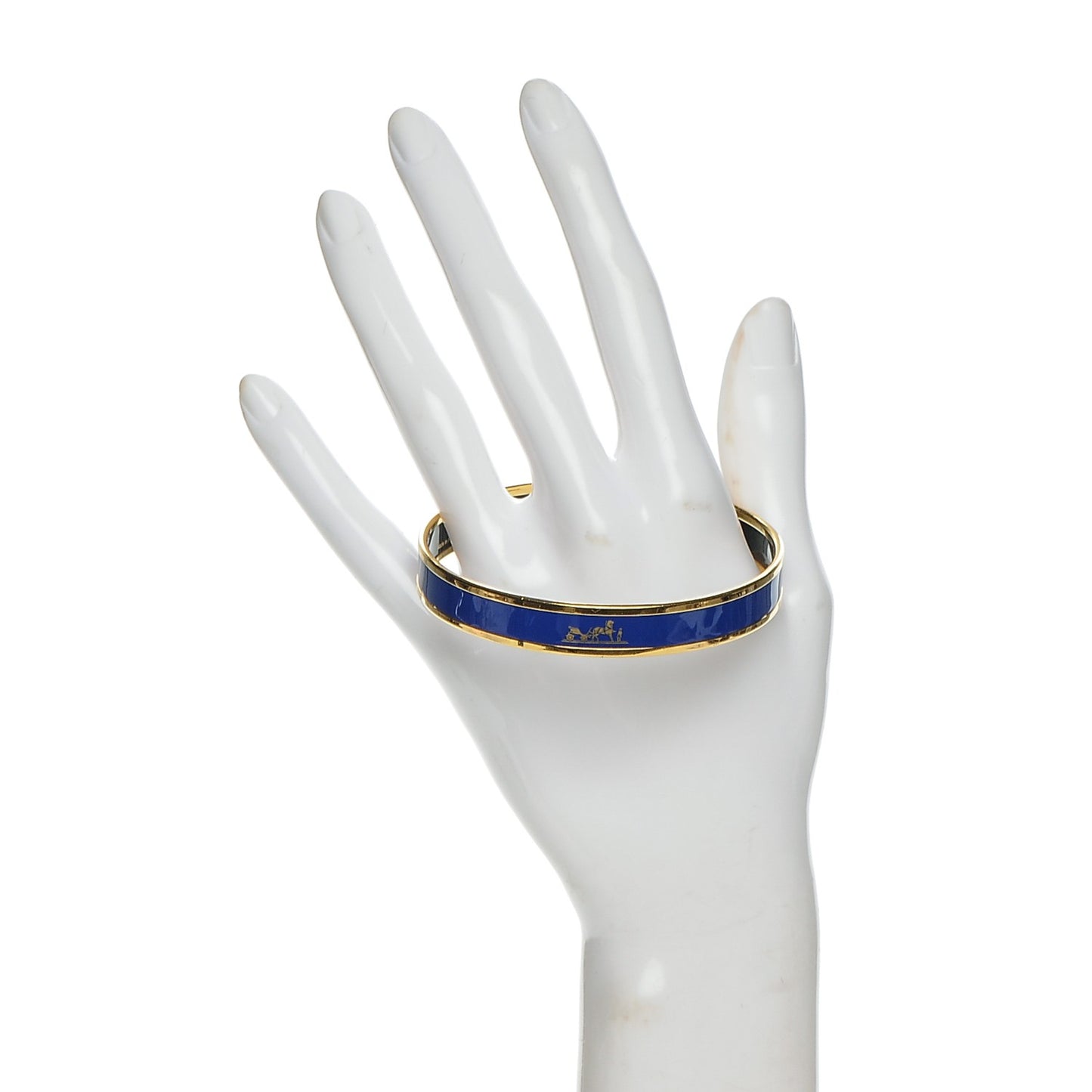 Enamel Printed Narrow Caleche Bracelet 70 Bleu Royal